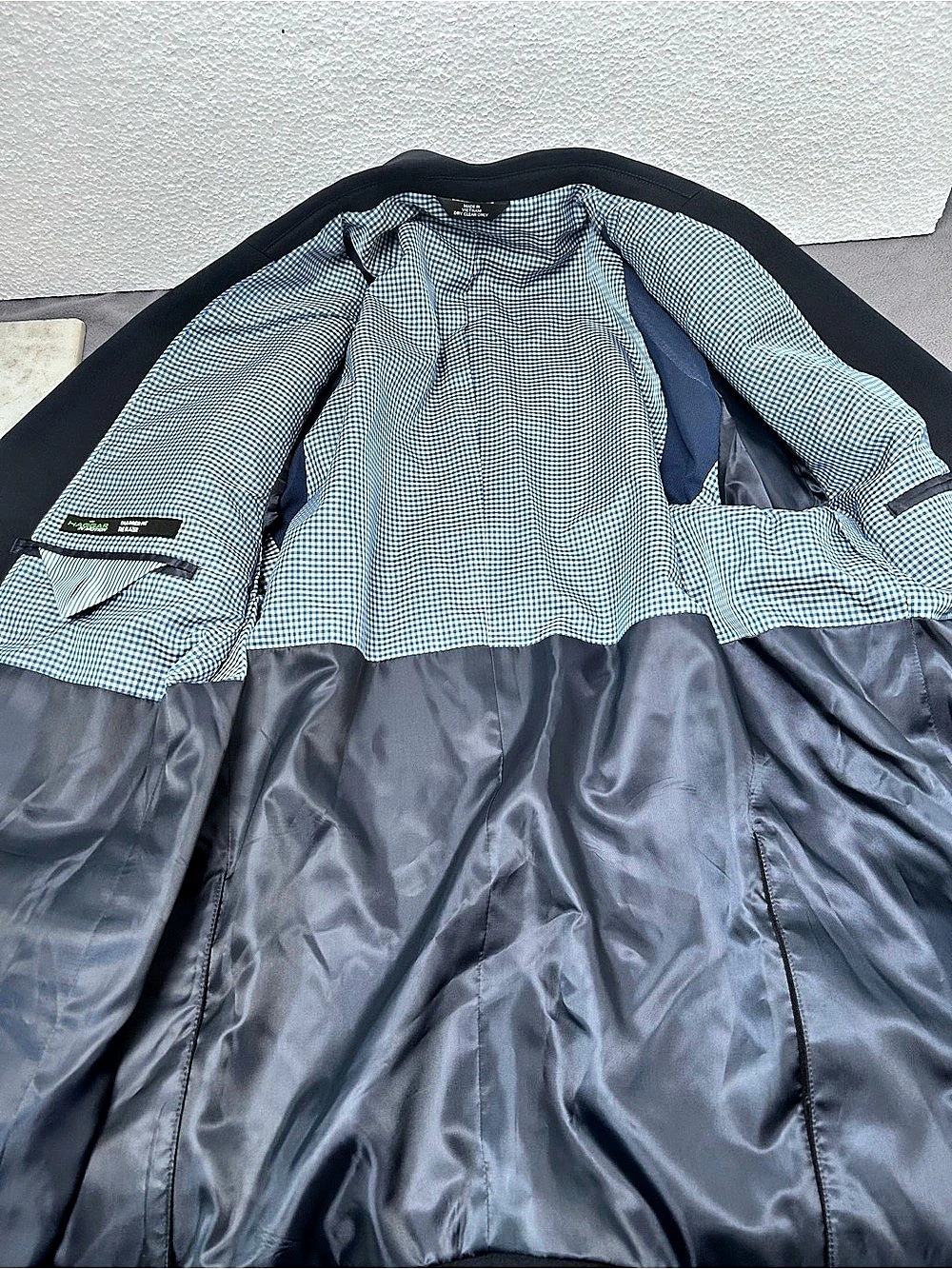Haggar In Motion Blazer Men's Checkered Blue 42 Short new blazer - Picture 8 of 14